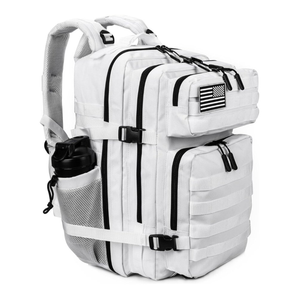 45L Tactical Backpack with Bottle Holder Waterproof Multi Compartment for Hiking